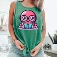 Adorable Book Lover Octopus With Reading Glasses Cute Comfort Colors Tank Top Violet