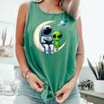 Astronaut Reading Book To Alien Shirt Moon Space Lover Kids Comfort Colors Tank Top Violet