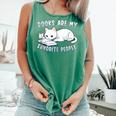 Books Are My Favorite People Cat With Coffee Mug Book Lovers Comfort Colors Tank Top Violet