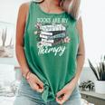 Books Are My Therapy Summer Reading Book Lovers Comfort Colors Tank Top Violet