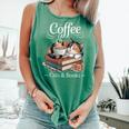 Coffee Cats And Books Cozy Calico Reader Love Cute Cat Comfort Colors Tank Top Violet