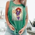 The Crimson Crescent 90s Retro Comic Book Superheroine Art Comfort Colors Tank Top Violet