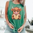 Cute Highland Cow Reading Book Comfort Colors Tank Top Violet