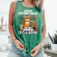 Easily Distracted By Cats And Books Book Lover Cat Comfort Colors Tank Top Violet