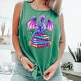 Fantasy Dragon Reading Books Bookworm Comfort Colors Tank Top Violet