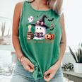 Ghost Reading Book Coquette Bow Halloween Girl Toddler Kid Premium Comfort Colors Tank Top Violet