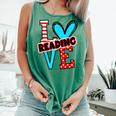 I Heart Books Love Reading Red And Stripe Animated Cat For Men Women Girls Kids Comfort Colors Tank Top Violet