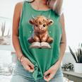 Highland Cow Reading Book Bookworm Comfort Colors Tank Top Violet Highland Cow Reading Book Bookworm Comfort Colors Tank Top Violet
