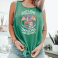 Just A Girl Who Loves Dragons And Books Fantasy Reader Comfort Colors Tank Top Violet