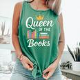Librarian Queen Of The Books Book Reading Library Comfort Colors Tank Top Violet