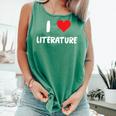 I Love Literature Heart Books Writing Reading Read Write Comfort Colors Tank Top Violet