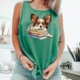 Papillon Books Reading Dog Breed Graphic For Men Women Kids Comfort Colors Tank Top Violet