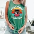 Read Books Drink Coffee Fight Evil Cat Premium Comfort Colors Tank Top Violet