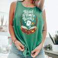 Read S'More Books Camping Outdoors Travel Campfire Comfort Colors Tank Top Violet