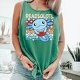Readsolotl Blue Kawaii Axolotl Book Lover Reading Retro Comfort Colors Tank Top Violet
