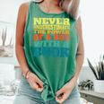 Retro Never Underestimate The Power Of a Boy With a Book Comfort Colors Tank Top Violet