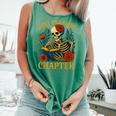 Skeleton Read Book Just One More Chapter Floral Book Lover Comfort Colors Tank Top Violet