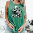 Skeleton Skull Halloween Book Reading Books Lover Teacher Comfort Colors Tank Top Violet