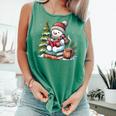 Snowman Reading Book Lovers Christmas Librarian Bookworm Comfort Colors Tank Top Violet