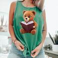 Teddy Bear Reading a Book Comfort Colors Tank Top Violet