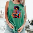 Woman Reading Book Lover Geometric Girl Afro History Comfort Colors Tank Top Violet