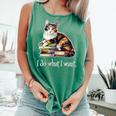 Womens Girls Books I Do What I Want Calico Cat Lover Comfort Colors Tank Top Violet