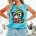 Adorable Book Lover Iguana With Reading Glasses Cute Comfort Colors Tank Top Light Green Adorable Book Lover Iguana With Reading Glasses Cute Comfort Colors Tank Top Light Green