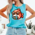 Adorable Book Lover Salmon With Reading Glasses Cute Comfort Colors Tank Top Light Green Adorable Book Lover Salmon With Reading Glasses Cute Comfort Colors Tank Top Light Green