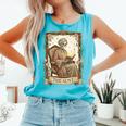 The Aunt Tarot Card Women Skeleton Aunty Book Lover Comfort Colors Tank Top Light Green