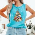 Book Christmas Tree Teacher Book Lover Crew Neck Modern Classic Christmas Small Short Sleeve -Adults -Kids Comfort Colors Tank Top Light Green