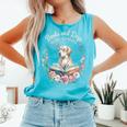 Book And Dog Lover Reading Humor Librarian Comfort Colors Tank Top Light Green