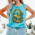 Book Dragon Reading Books Bookworm Fantasy Comfort Colors Tank Top Light Green