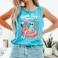 Book Girl Summer Skeleton Reading Books Lovers Beach Comfort Colors Tank Top Light Green