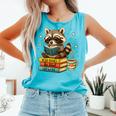 Book Lover Racoon Reading Bookish Library Read Books Be Kind Comfort Colors Tank Top Light Green