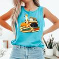 Bookish Cat Lover Cute Reading Squad Books & Kittens Love Comfort Colors Tank Top Light Green
