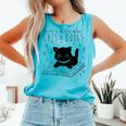 Cat Book For Women Life Is Better With Cats And Books Comfort Colors Tank Top Light Green