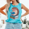 Cool Hedgehog Book Nerd Readers Comfort Colors Tank Top Light Green Cool Hedgehog Book Nerd Readers Comfort Colors Tank Top Light Green