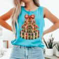 Coquette Christmas Book Tree Xmas Lights Librarian Teacher Comfort Colors Tank Top Light Green Coquette Christmas Book Tree Xmas Lights Librarian Teacher Comfort Colors Tank Top Light Green