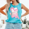Coquette Reading Book Lover Pink Bow Bookish Mom & Daughter Comfort Colors Tank Top Light Green