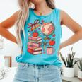 Coquette Teacher School Supplies Bows Books Globe Apple Cute Comfort Colors Tank Top Light Green