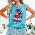 Cute Dragon Read Books Be Kind Stay Weird Book Lover Comfort Colors Tank Top Light Green