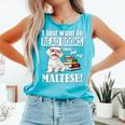 Cute Glasses Read Books & Pet My Maltese Lover Comfort Colors Tank Top Light Green