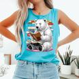 Cute Polar Bear Is Reading a Book Reading Polar Bear Comfort Colors Tank Top Light Green