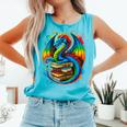 Dragon Reading Colorful Fantasy Book Lover Comfort Colors Tank Top Light Green Dragon Reading Colorful Fantasy Book Lover Comfort Colors Tank Top Light Green