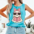 Ghost Reading Book Halloween Cat Lover Comfort Colors Tank Top Light Green Ghost Reading Book Halloween Cat Lover Comfort Colors Tank Top Light Green