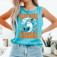 Halloween Book Lover Ghost Boo Pun Read More Boooks Comfort Colors Tank Top Light Green
