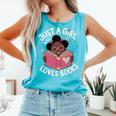 Just A Girl Who Loves Books Cute African American Afro Comfort Colors Tank Top Light Green Just A Girl Who Loves Books Cute African American Afro Comfort Colors Tank Top Light Green