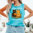 Life Is Better With Cats And Books Cute Cat Lover Comfort Colors Tank Top Light Green