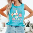 Little Miss 100 Days Smarter Cute Goose Reading Books Girls Comfort Colors Tank Top Light Green