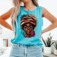 Melanin Girl Afro Book Lover Librarian Teacher Student Comfort Colors Tank Top Light Green